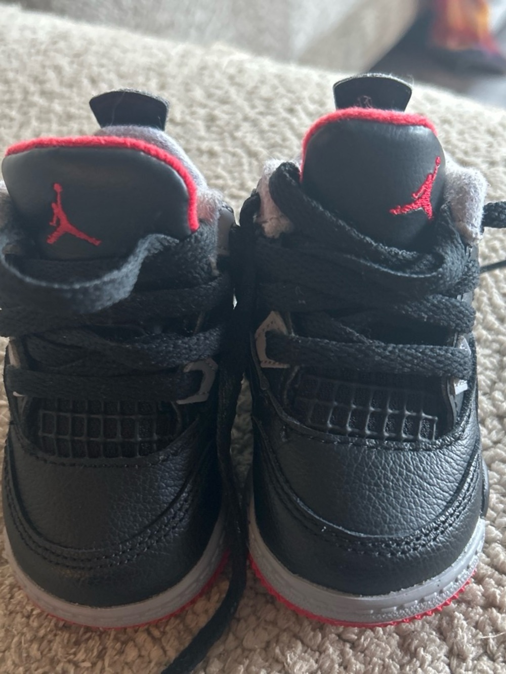 Jordan Kids Black & Red High-Top Sneakers